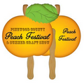 Digital Peach Fast Fan w/ Wooden Handle & 2 Sides Imprinted (1 Day)